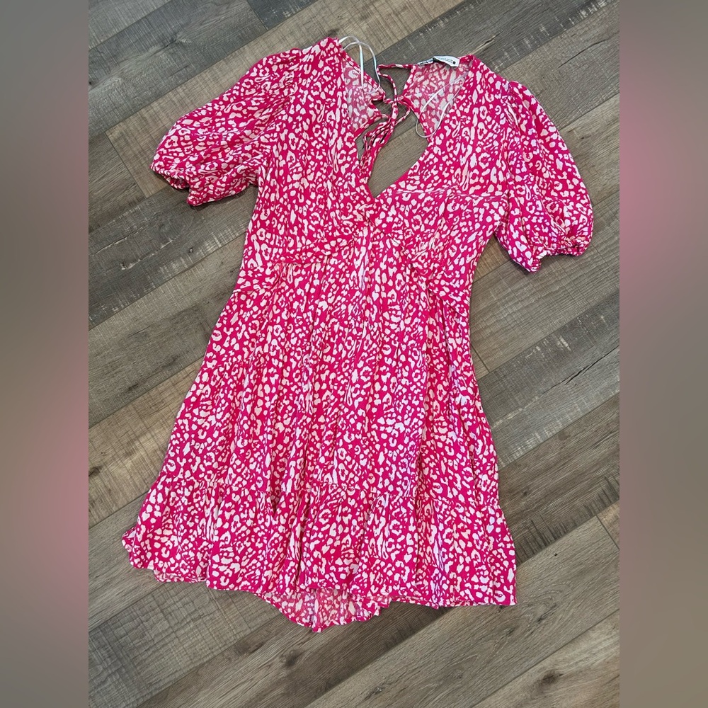 Zara pink and white animal print dress - Picture 2 of 6